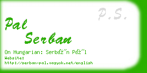 pal serban business card